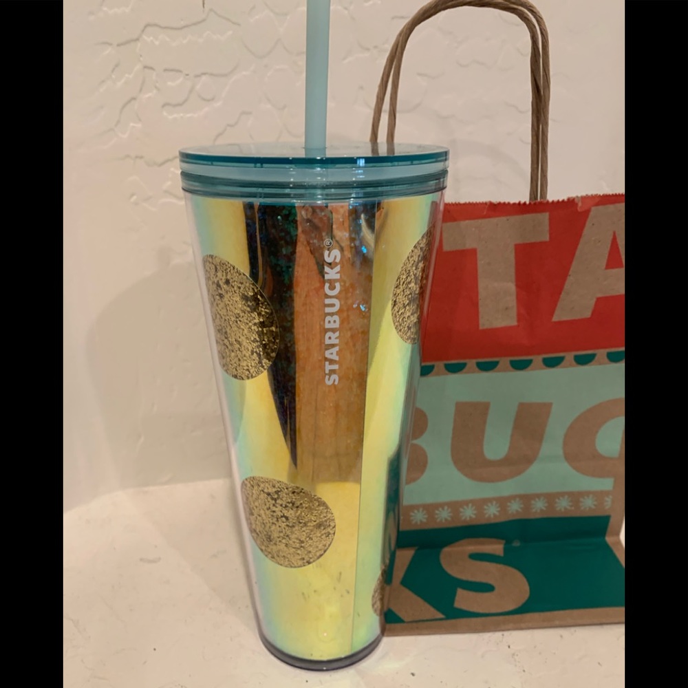 Starbucks🎄holiday 2020 iridescent gold dot